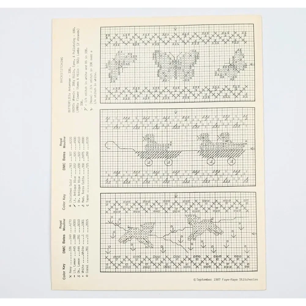 Faye-Ray Stitcheries Bordered Bibs Counted Cross Stitch Leaflet 26 © Sept 1987